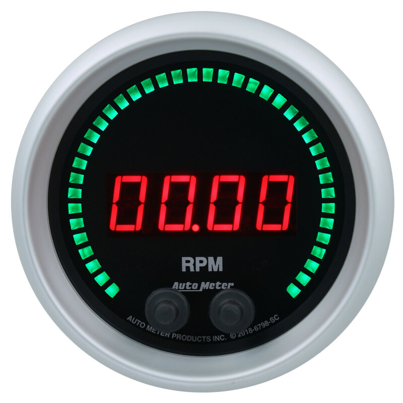 Autometer 85.7mm Black 0-16K RPM Tachometer Sport-Comp Elite Digital Gauge - 6798-SC