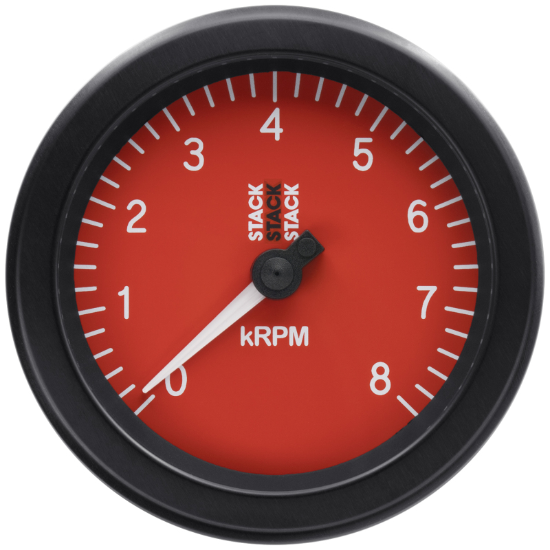 Autometer Stack Sport 88mm 0-8K RPM Tachometer - Red - ST100-08R