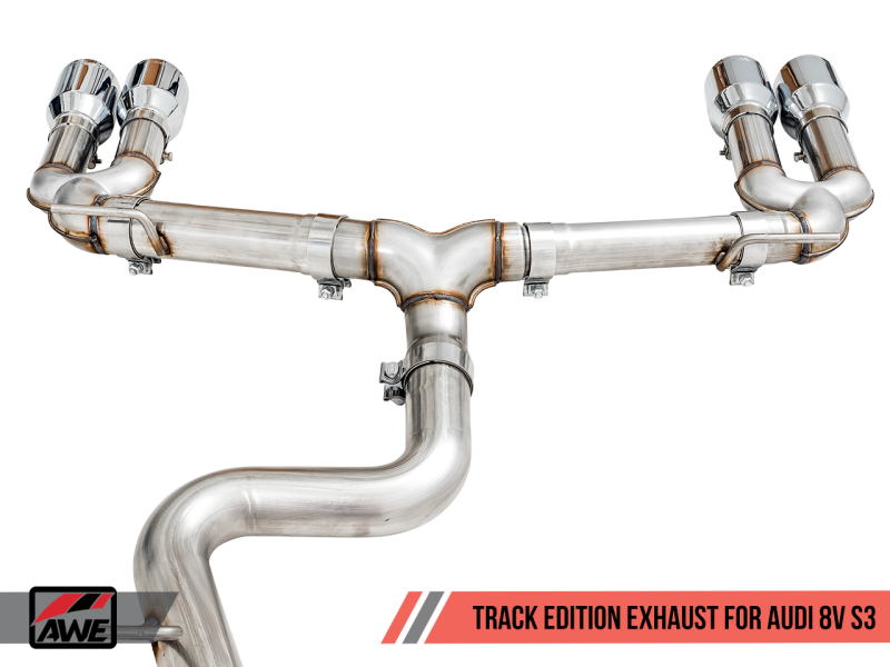 AWE Tuning Audi 8V S3 Track Edition Exhaust w/Diamond Black Tips 102mm - 3015-43150