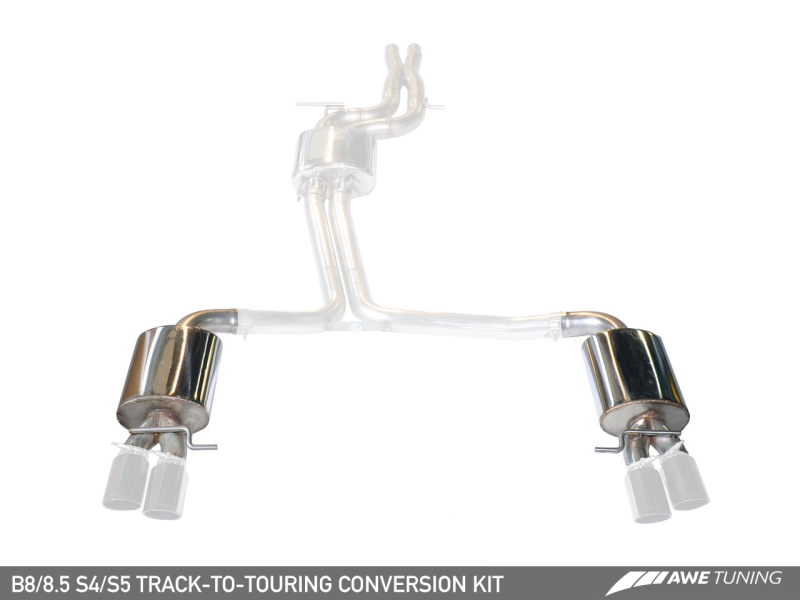 AWE Tuning 10-16 Audi S4 Quattro 3.0T (B8/8.5) Conversion Kit - Track to Touring (90mm Tips) - 3815-41008