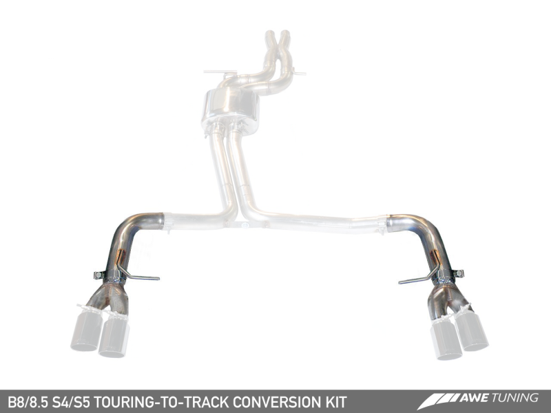 AWE Tuning Audi B8 S4/S5 Track Edition Conversion Kit for 90mm Tips - 3820-41006