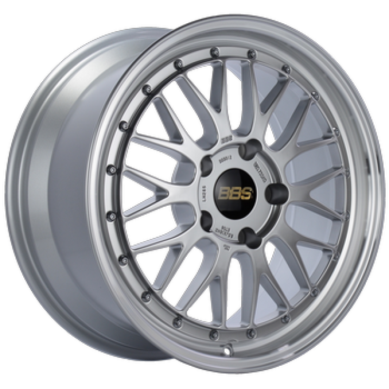 BBS LM 18x8 5x114.3 ET40 Diamond Silver Center Diamond Cut Lip Wheel - 82mm PFS/Clip Required - LM080DSPK