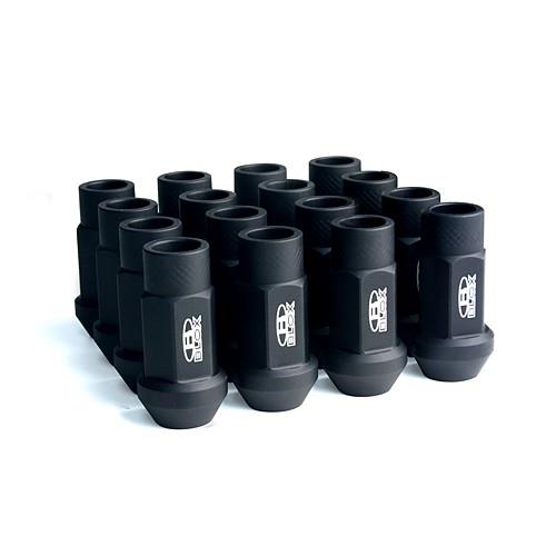 BLOX Racing Street Series Forged Lug Nuts - Flat Black 12 x 1.25mm - Set of 20 (New Design) - BXAC-00107-SSFB