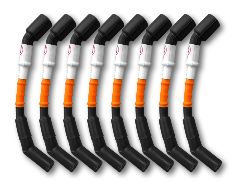 Kooks 10mm Spark Plug Wires - Orange w/Black Boots (8 pc. Set) - 750203