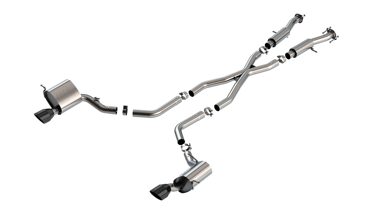 Borla 15-21 Jeep Grand Cherokee SRT 6.4L V8 AWD ATAK Cat-Back Exhaust System - Black Tips T-304SS - 140633CB