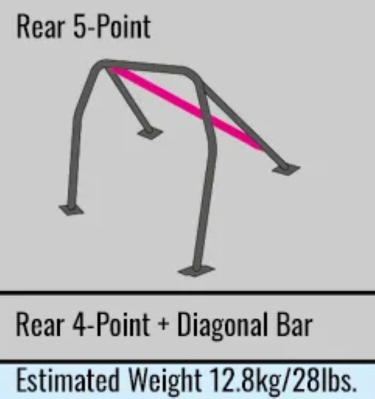 Cusco Chromoly Roll Cage 5 Point 2 Passenger 87-91 Honda Civic EF3 CUSCO BLUE (S/O / No Cancel) - 307 261 D