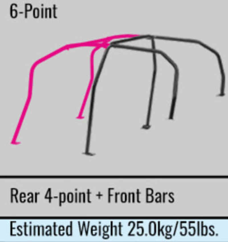 Cusco Chromoly Roll Cage 6 Point 4/5 Passenger Around Dash 05-07 Mitsubishi EVO 9 (S/O / No Cancel) - 564 270 B20