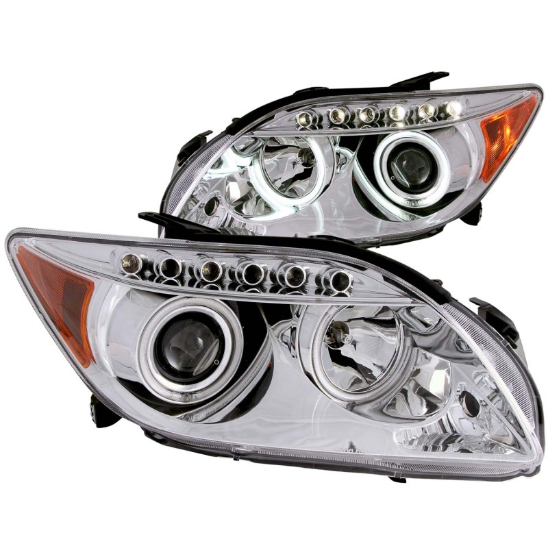 ANZO 2005-2010 Scion Tc Projector Headlights w/ Halo Chrome (CCFL) - 121120