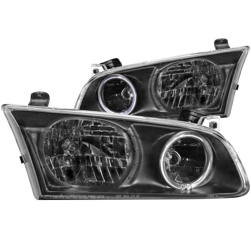 ANZO 2000-2001 Toyota Camry Crystal Headlights w/ Halo Black - 121123