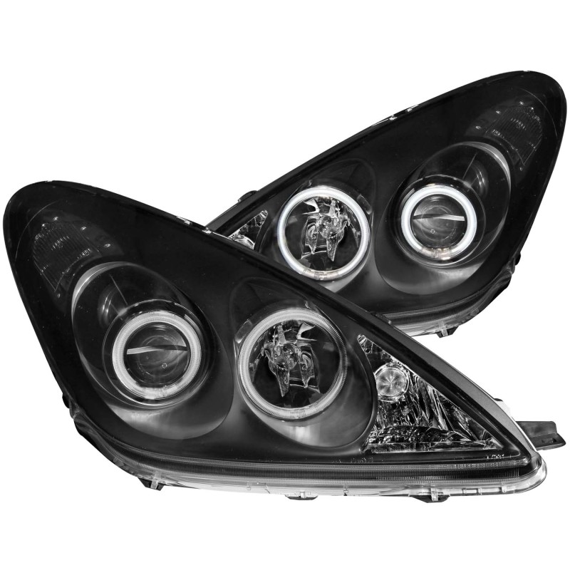 ANZO 2002-2003 Lexus Es300 Projector Headlights w/ Halo Black - 121232