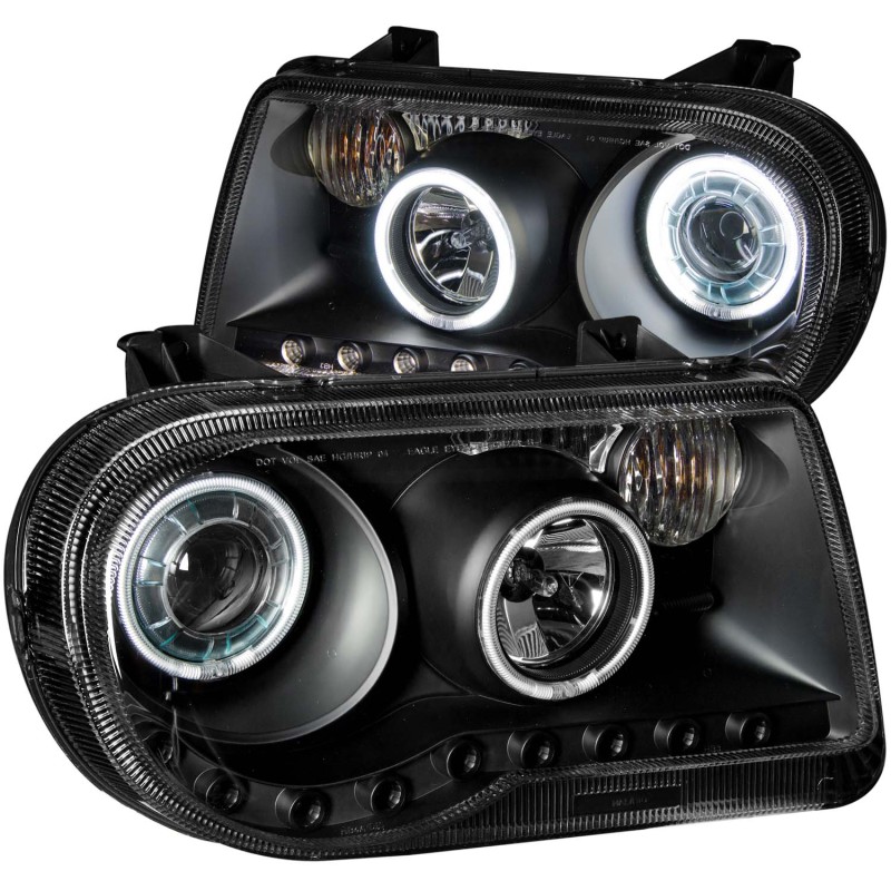 ANZO 2005-2010 Chrysler 300C Projector Headlights w/ Halo Black (CCFL) G2 - 121251