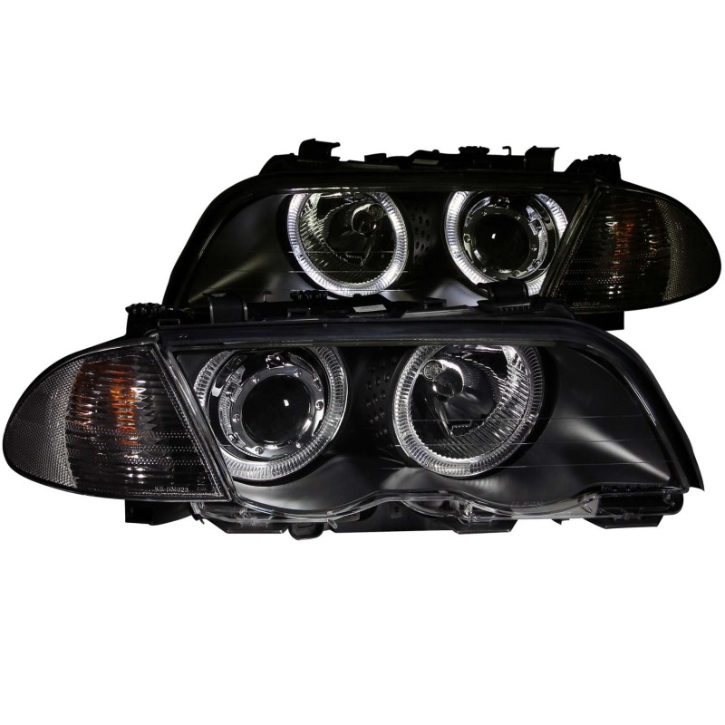 ANZO 1999-2001 BMW 3 Series E46 Projector Headlights w/ Halo Black (CCFL) - 121261