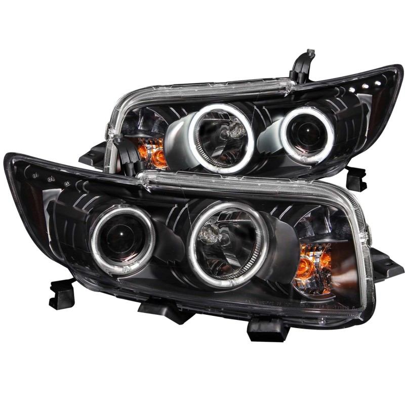 ANZO 2008-2010 Scion Xb Projector Headlights w/ Halo Black - 121280