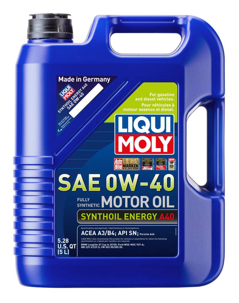 LIQUI MOLY 5L Synthoil Energy A40 Motor Oil SAE 0W40 - 2050