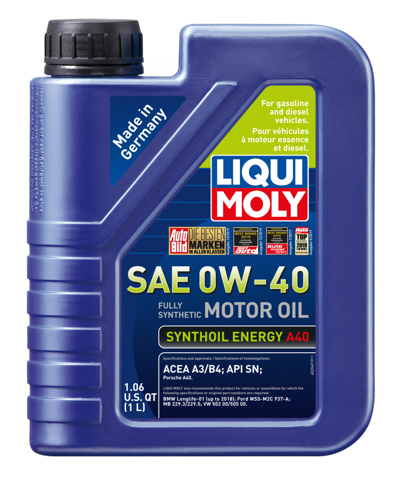 LIQUI MOLY 1L Synthoil Energy A40 Motor Oil SAE 0W40 - 2049
