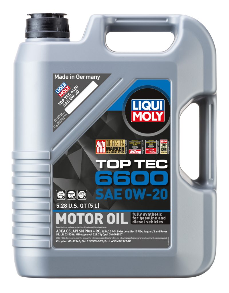 LIQUI MOLY 5L Top Tec 6600 Motor Oil 0W20 - 22046