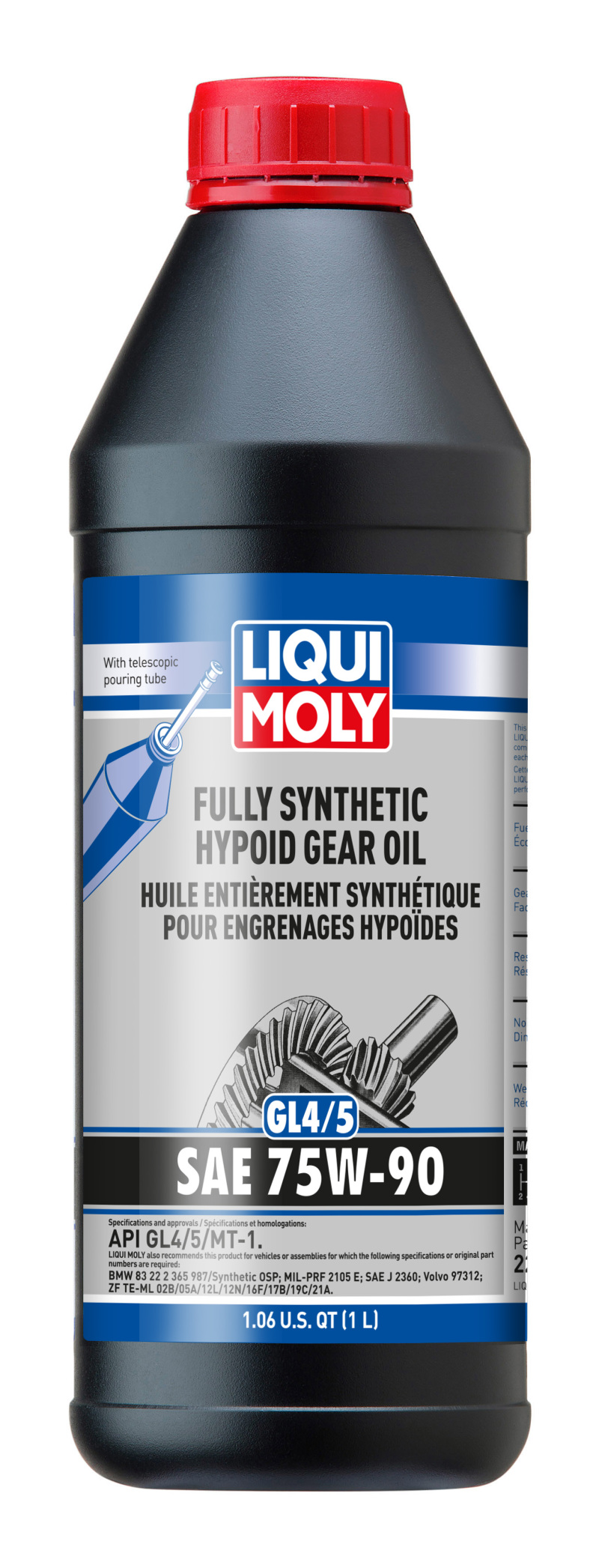 LIQUI MOLY 1L Fully Synthetic Hypoid Gear Oil (GL4/5) 75W90 - 22090