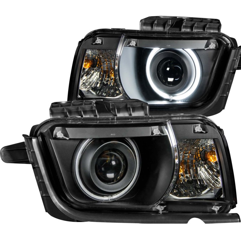 ANZO 2010-2013 Chevrolet Camaro Projector Headlights w/ Halo Black (CCFL) - 121312