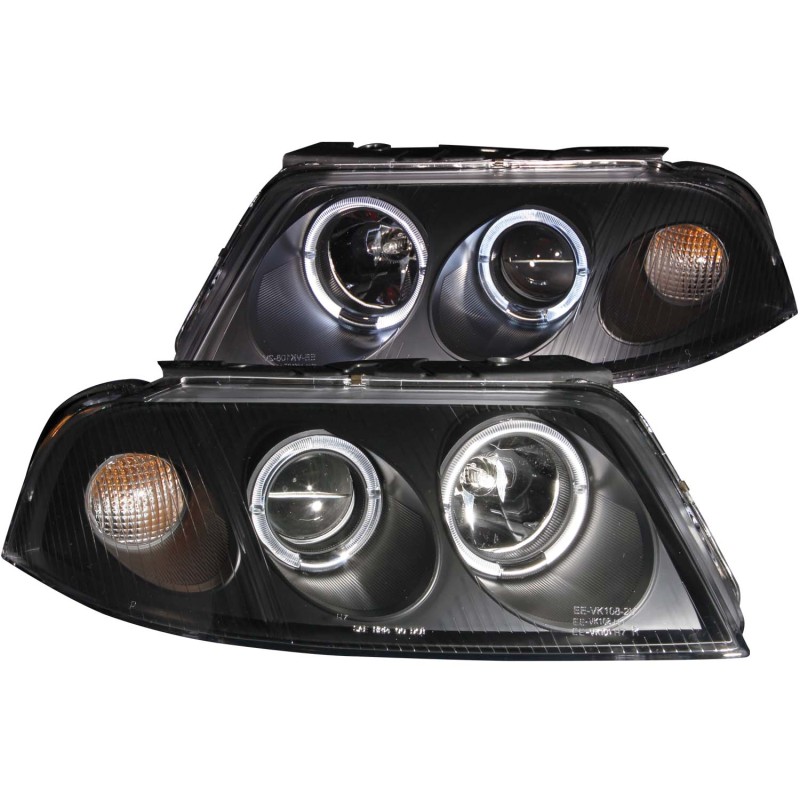 ANZO 2001-2005 Volkswagen Passat Projector Headlights w/ Halo Black - 121357