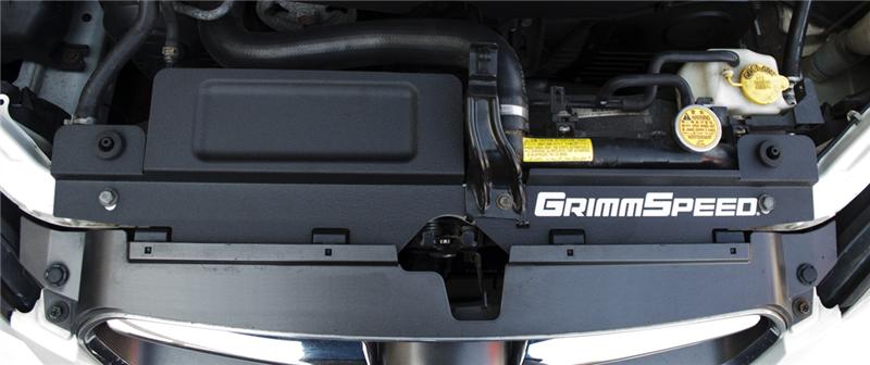 GrimmSpeed 05-09 Subaru Legacy/Outback Radiator Shroud w/Tool Tray - Textured Black - 096030