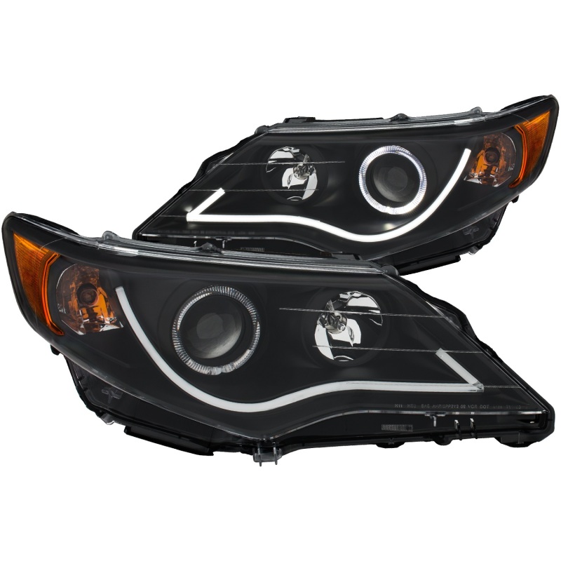 ANZO 2012-2013 Toyota Camry Projector Headlights w/ Halo Black - 121512