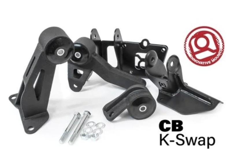 Innovative 90-93 Accord K-Series Black Steel Mounts 75A Bushings (Not K24 Trans) - 99352-75A