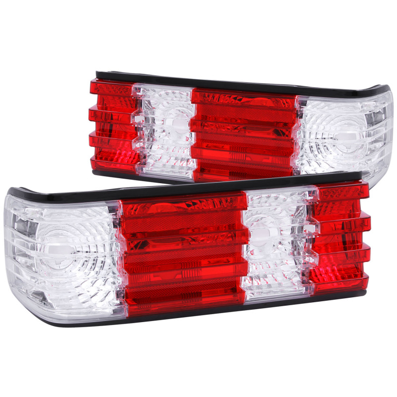 ANZO 1986-1991 Mercedes Benz S Class W126 Taillights Red/Clear - 221132