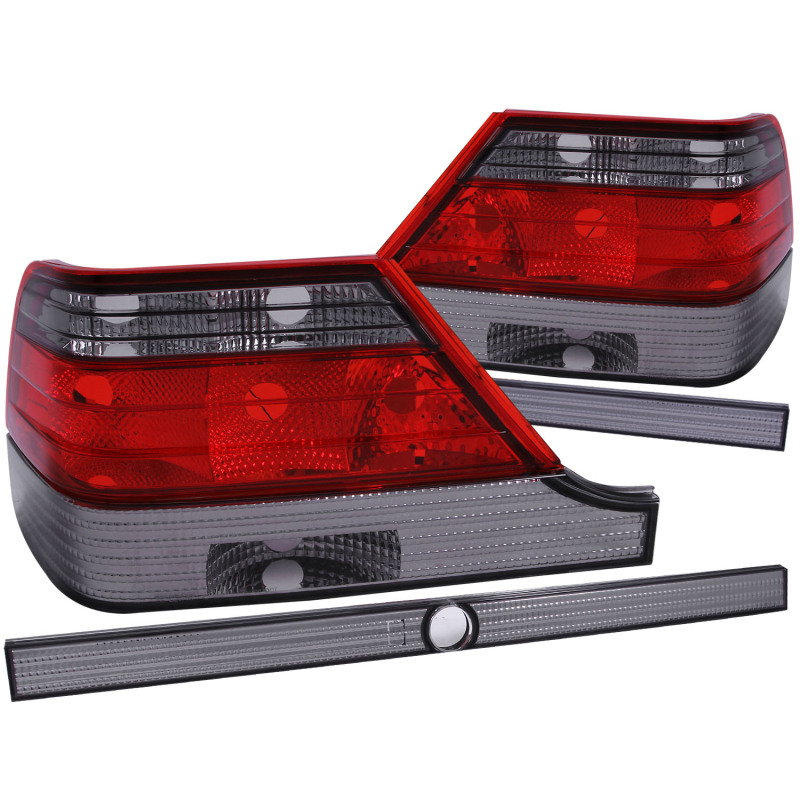 ANZO 1995-1999 Mercedes Benz S Class W140 Taillights Red/Smoke - 221154