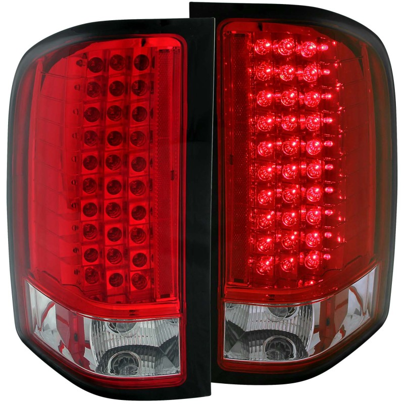 ANZO 2007-2013 Chevrolet Silverado 1500 LED Taillights Red/Clear - 311047