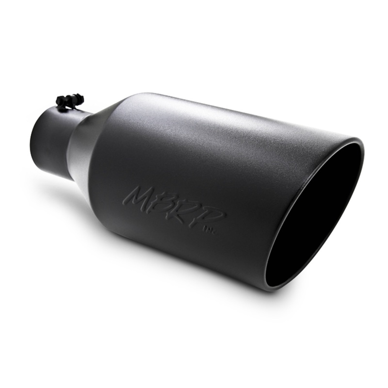 MBRP Universal Tip 8in O.D. Rolled End 4in inlet 18in length Black - T5128BLK