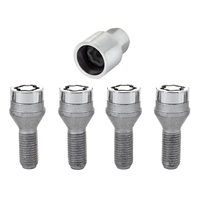 McGard Wheel Lock Bolt Set - 4pk. (Cone Seat) M12X1.5 / 17mm Hex / 25.5mm Shank Length - Chrome - 27179