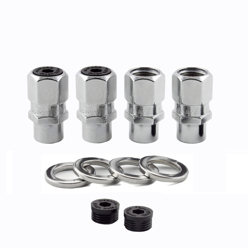 McGard Hex Lug Nut (Drag Racing Short Shank) M12X1.5 / 13/16 Hex / 1.6in. Length (4-Pack) - Chrome - 60129