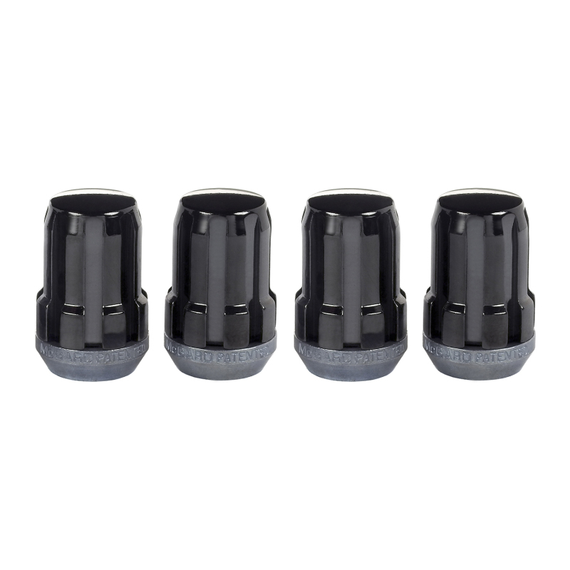 McGard SplineDrive Lug Nut (Cone Seat) M12X1.25 / 1.24in. Length (4-Pack) - Black (Req. Tool) - 65354BK