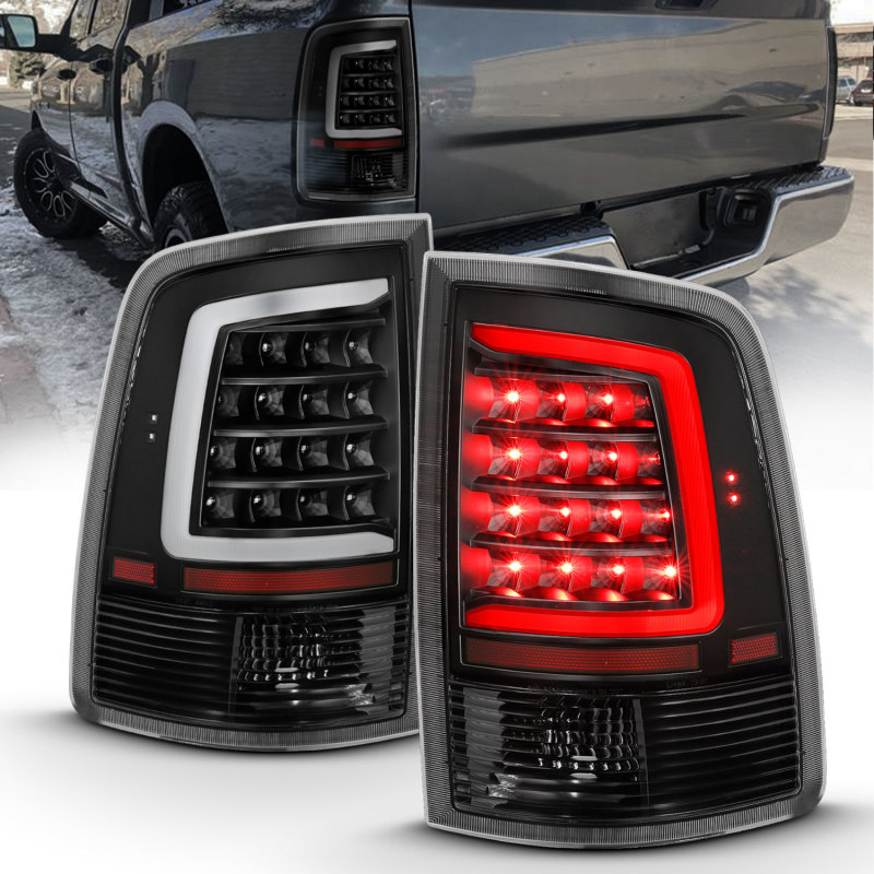 ANZO 2009-2018 Dodge Ram 1500 LED Taillight Plank Style Black w/Clear Lens - 311318