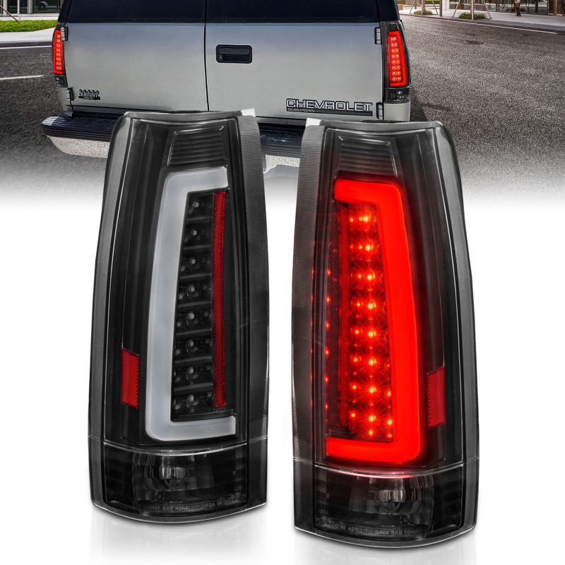 ANZO 1999-2000 Cadillac Escalade LED Taillights Black Housing Clear Lens Pair - 311344