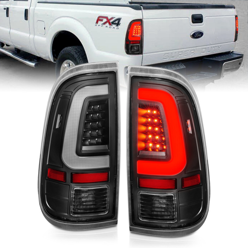 ANZO 2008-2016 Ford F-250 LED Taillights Black Housing Clear Lens (Pair) - 311356