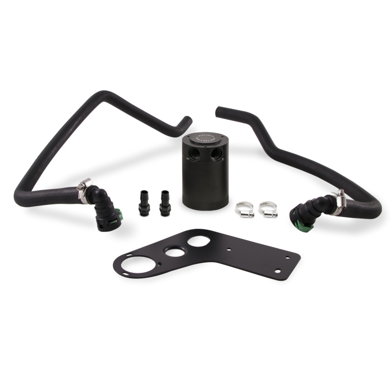 Mishimoto 2015+ Ford Mustang GT Baffled Oil Catch Can Kit - Black - MMBCC-MUS8-15PBE