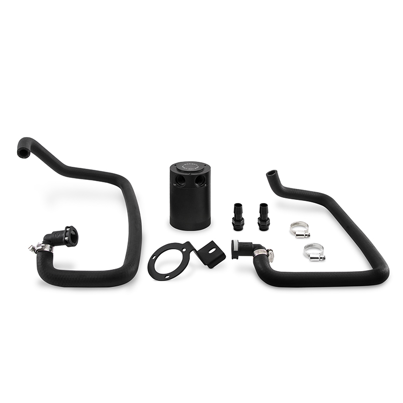 Mishimoto 2015+ Ford Mustang EcoBoost Baffled Oil Catch Can Kit - Black - MMBCC-MUS4-15PBE
