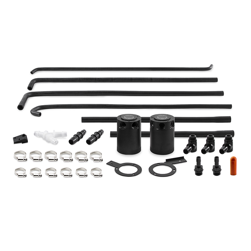 Mishimoto 08-14 Subaru WRX Baffled Oil Catch Can Kit - Black - MMBCC-WRX-08SBE