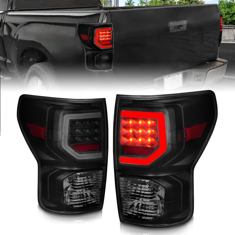 Anzo 07-11 Toyota Tundra Full LED Tailights Black Housing Smoke Lens G2 (w/C Light Bars) - 311387