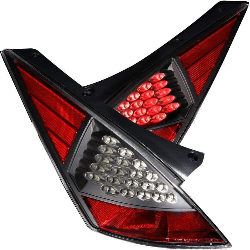 ANZO 2003-2005 Nissan 350Z LED Taillights Black - 321099