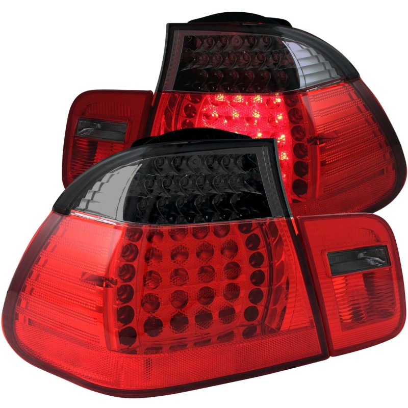 ANZO 2002-2005 4DR BMW 3 Series E46 LED Taillights Red/Smoke - 321123