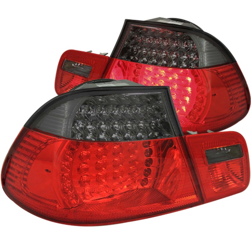 ANZO 1999-2001 BMW 3 Series E46 LED Taillights Red/Smoke 2pc - 321127