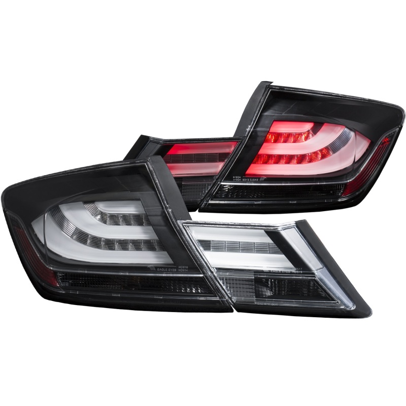 ANZO 2013-2015 Honda Civic LED Taillights Black - 321323