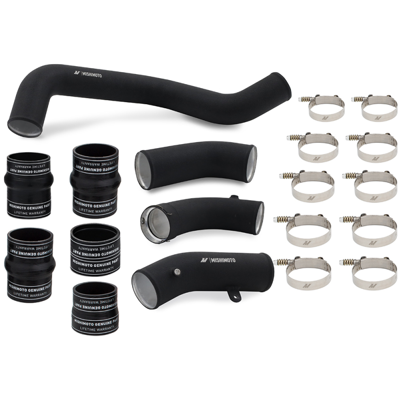 Mishimoto 17-19 GM 6.6L L5P Intercooler Pipe + Boot Kit Wrinkle Black - MMICP-DMAX-17KWBK