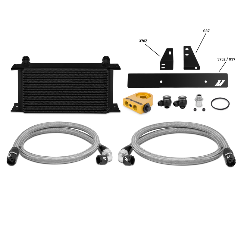 Mishimoto 09-12 Nissan 370Z / 08-12 Infiniti G37 (Coupe Only) Thermostatic Oil Cooler Kit -  Black - MMOC-370Z-09TBK