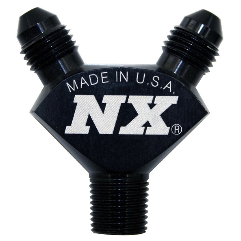 Nitrous Express 1/8NPT x 3AN x 3AN Billet Pure-Flo Y Fitting - Black - 16378