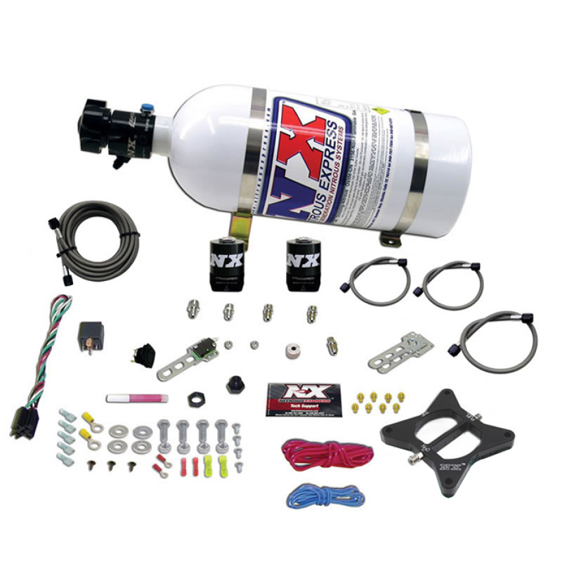 Nitrous Express 96-04 Ford Mustang 4.6L 2 Valve Nitrous Plate Kit w/10lb Bottle - 20946-10