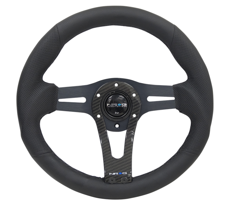 NRG Reinforced Steering Wheel (320mm) w/Carbon Center Spoke - RST-002RCF