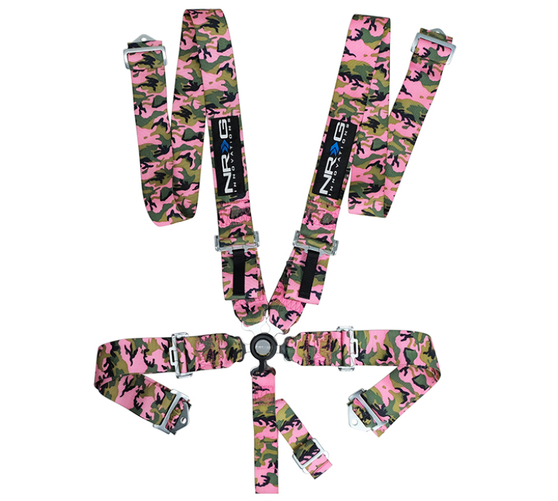NRG SFI 16.1 5pt 3in. Seat Belt Harness/ Cam Lock - Pink Camo - SBH-RS5PCPKCAMO